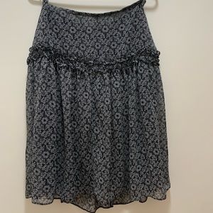 Christopher & Banks Women’s Black Floral Knee Length Skirt Size 6